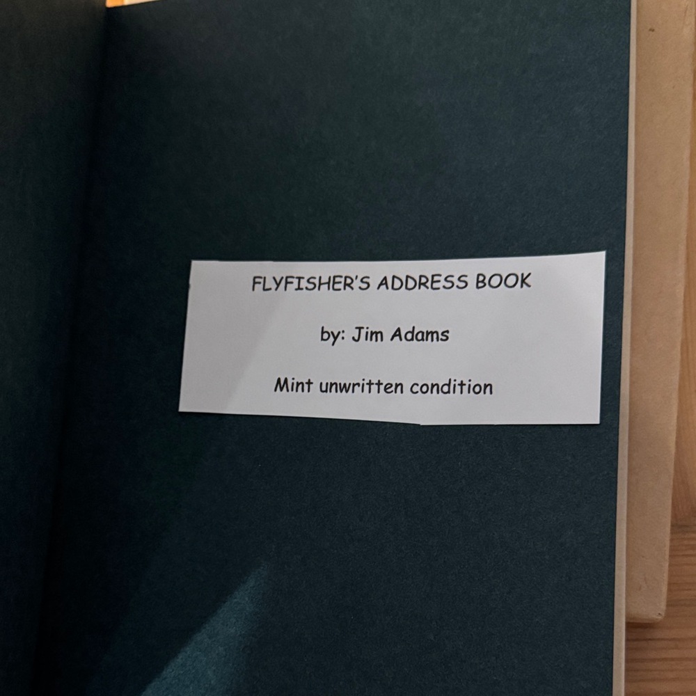 Flyfisher's Address Book with Green Spine - Picture 2 of 3